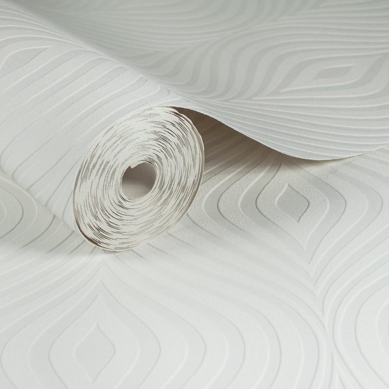 Graham & Brown 17583 Curvy White Paintable Wallpaper - Image 3